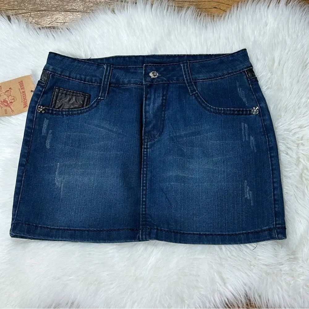 True Religion Blue Mini Skirt Casual Denim